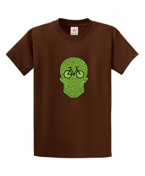 Bicycle Skull Funny Classic Unisex Kids and Adults T-Shirt